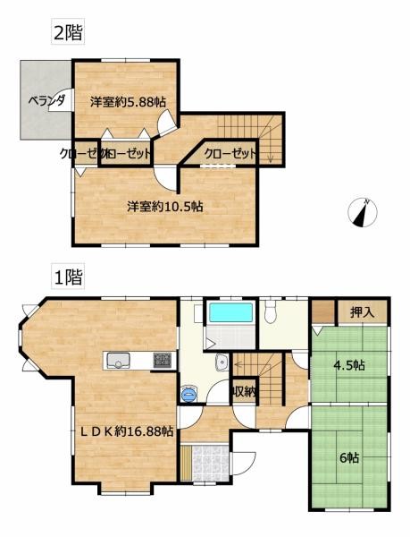detached 青森県弘前市大字八幡町２丁目８-６　プレステージ青山１０５