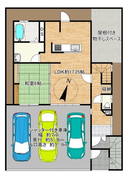 detached 滋賀県草津市野路東５丁目25-23　マリーベルハイツE棟101