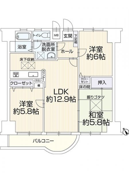 apartment 滋賀県草津市野路東５丁目25-23　マリーベルハイツE棟101