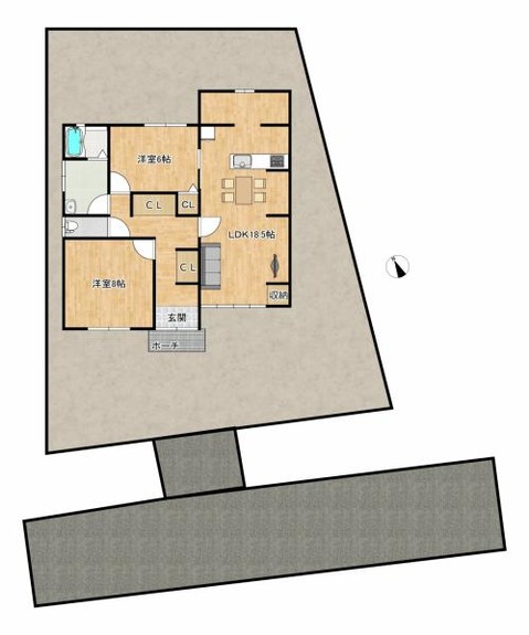 detached 滋賀県草津市野路東５丁目25-23　マリーベルハイツE棟101