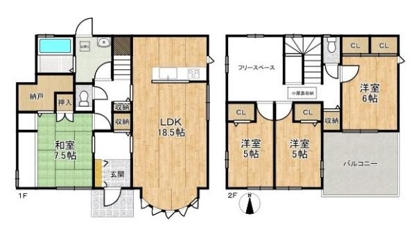 detached 奈良県北葛城郡河合町中山台２丁目12-9　null