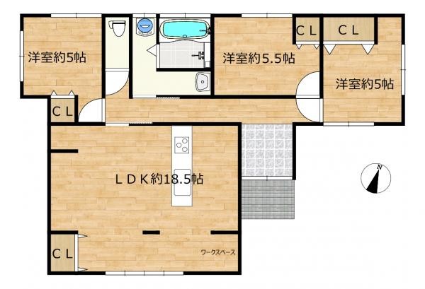 detached 福岡県飯塚市楽市494番地9　ｼｬｰﾒｿﾞﾝMA　1階2号室