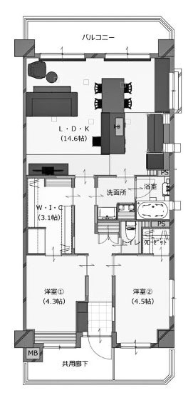 apartment 京都府京都市西京区大枝北沓掛町２丁目12-1　サンシティ桂坂壱番館1Ｆ