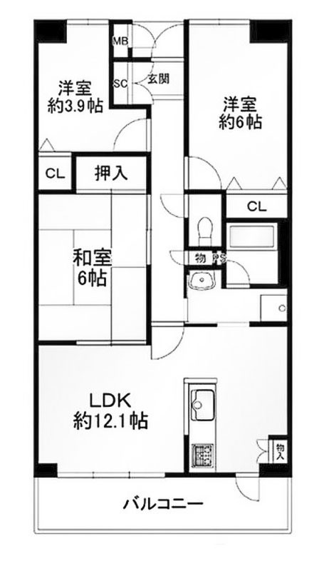 apartment 京都府京都市西京区大枝北沓掛町２丁目12-1　サンシティ桂坂壱番館1Ｆ