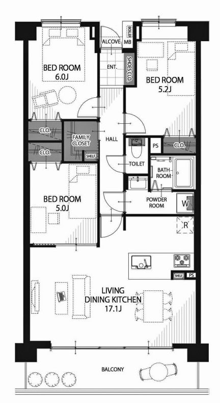 apartment 京都府京都市西京区大枝北沓掛町２丁目12-1　サンシティ桂坂壱番館1Ｆ