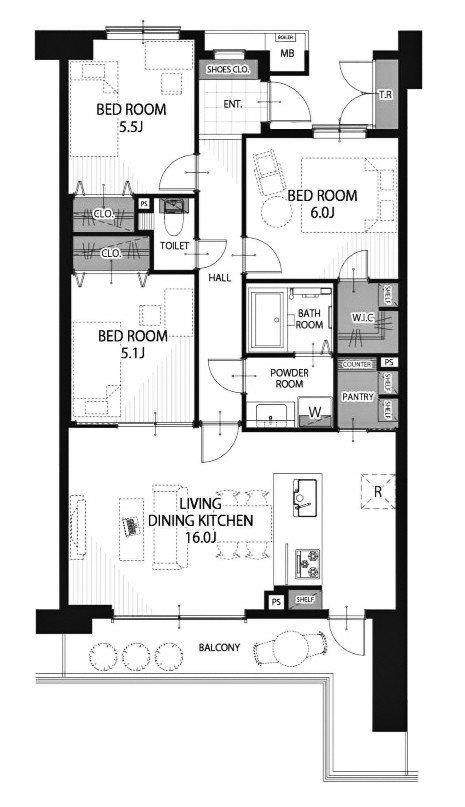 apartment 京都府京都市西京区大枝北沓掛町２丁目12-1　サンシティ桂坂壱番館1Ｆ
