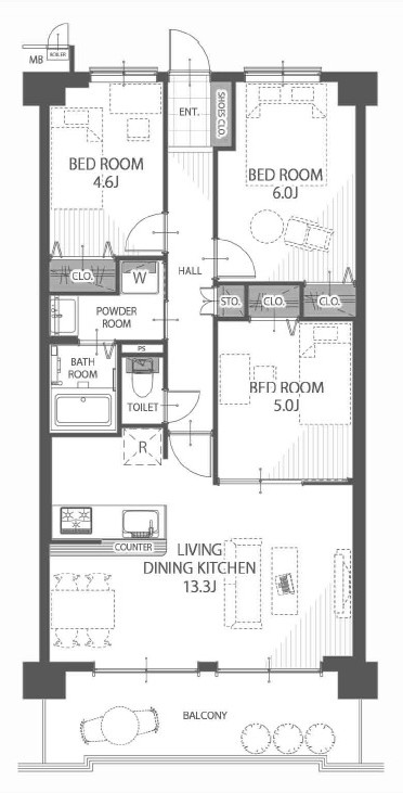 apartment 京都府京都市西京区大枝北沓掛町２丁目12-1　サンシティ桂坂壱番館1Ｆ