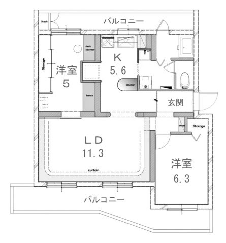 apartment 京都府京都市西京区大枝北沓掛町２丁目12-1　サンシティ桂坂壱番館1Ｆ