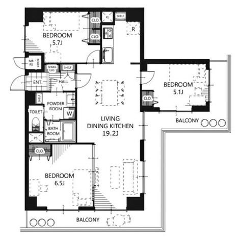 apartment 京都府京都市西京区大枝北沓掛町２丁目12-1　サンシティ桂坂壱番館1Ｆ