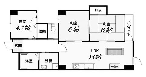 apartment 京都府京都市西京区大枝北沓掛町２丁目12-1　サンシティ桂坂壱番館1Ｆ