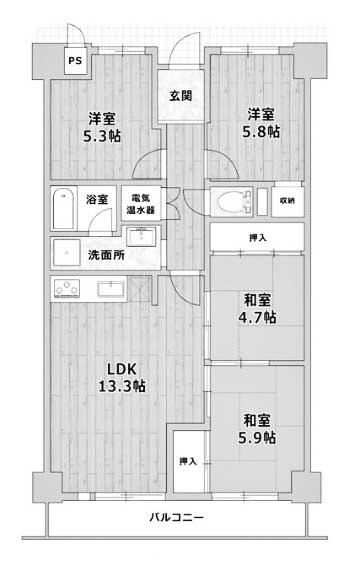 apartment 京都府京都市西京区大枝北沓掛町２丁目12-1　サンシティ桂坂壱番館1Ｆ