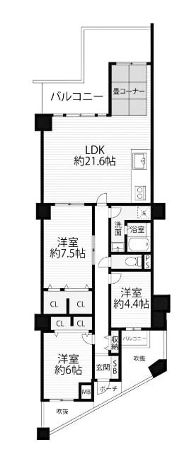 apartment 京都府京都市西京区大枝北沓掛町２丁目12-1　サンシティ桂坂壱番館1Ｆ