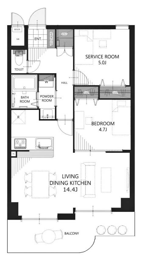 apartment 京都府京都市西京区大枝北沓掛町２丁目12-1　サンシティ桂坂壱番館1Ｆ