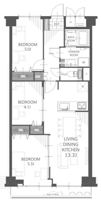 apartment 京都府京都市西京区大枝北沓掛町２丁目12-1　サンシティ桂坂壱番館1Ｆ