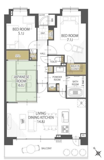 apartment 埼玉県上尾市谷津２丁目２番１号ショーサンプラザ５Ｆ