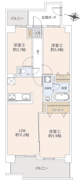 apartment 埼玉県上尾市谷津２丁目２番１号ショーサンプラザ５Ｆ