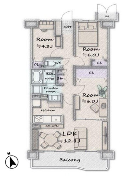 apartment 埼玉県上尾市谷津２丁目２番１号ショーサンプラザ５Ｆ