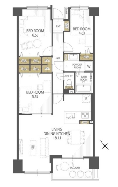 apartment 埼玉県上尾市谷津２丁目２番１号ショーサンプラザ５Ｆ