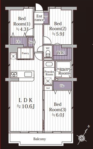 apartment 埼玉県上尾市谷津２丁目２番１号ショーサンプラザ５Ｆ