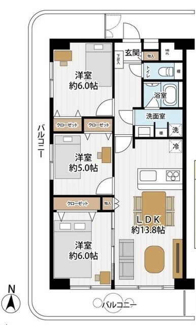apartment 埼玉県上尾市谷津２丁目２番１号ショーサンプラザ５Ｆ