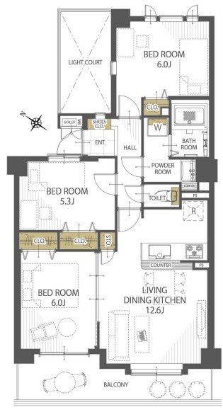 apartment 埼玉県上尾市谷津２丁目２番１号ショーサンプラザ５Ｆ