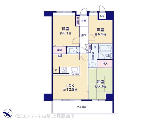 apartment 埼玉県上尾市谷津２丁目２番１号ショーサンプラザ５Ｆ