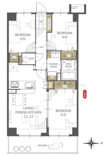 apartment 埼玉県上尾市谷津２丁目２番１号ショーサンプラザ５Ｆ