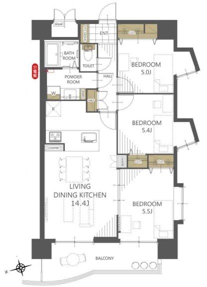 apartment 埼玉県上尾市谷津２丁目２番１号ショーサンプラザ５Ｆ