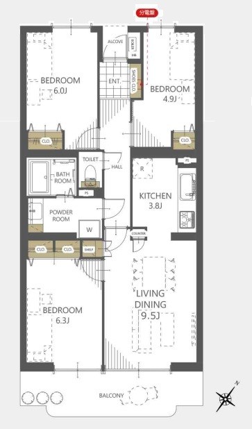apartment 埼玉県上尾市谷津２丁目２番１号ショーサンプラザ５Ｆ