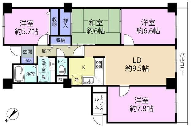 apartment 埼玉県上尾市谷津２丁目２番１号ショーサンプラザ５Ｆ