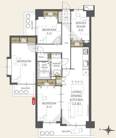 apartment 埼玉県上尾市谷津２丁目２番１号ショーサンプラザ５Ｆ