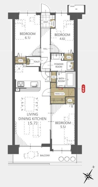 apartment 埼玉県上尾市谷津２丁目２番１号ショーサンプラザ５Ｆ