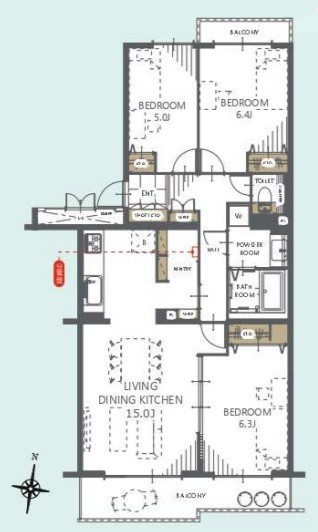 apartment 埼玉県上尾市谷津２丁目２番１号ショーサンプラザ５Ｆ