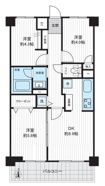 apartment 埼玉県上尾市谷津２丁目２番１号ショーサンプラザ５Ｆ
