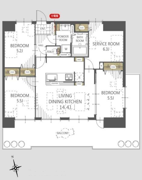 apartment 埼玉県上尾市谷津２丁目２番１号ショーサンプラザ５Ｆ