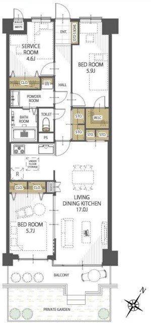 apartment 埼玉県上尾市谷津２丁目２番１号ショーサンプラザ５Ｆ