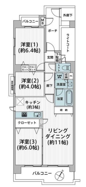 apartment 埼玉県上尾市谷津２丁目２番１号ショーサンプラザ５Ｆ