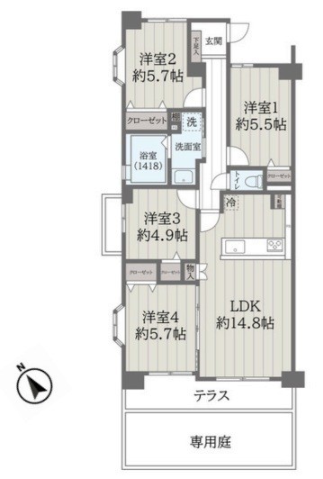 apartment 埼玉県上尾市谷津２丁目２番１号ショーサンプラザ５Ｆ
