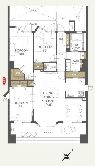 apartment 埼玉県上尾市谷津２丁目２番１号ショーサンプラザ５Ｆ