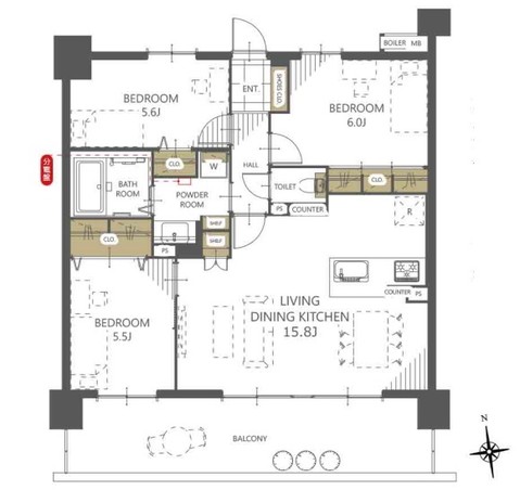 apartment 埼玉県上尾市谷津２丁目２番１号ショーサンプラザ５Ｆ