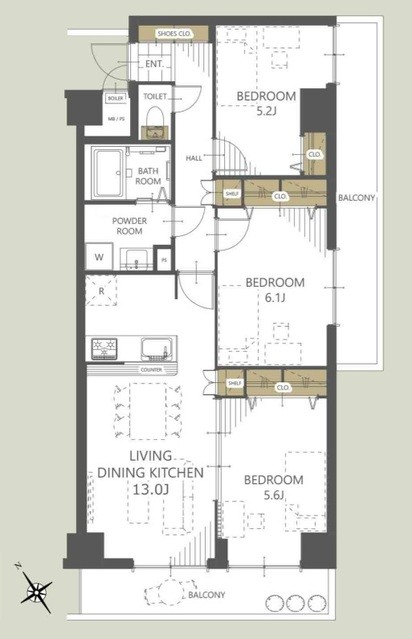 apartment 埼玉県上尾市谷津２丁目２番１号ショーサンプラザ５Ｆ