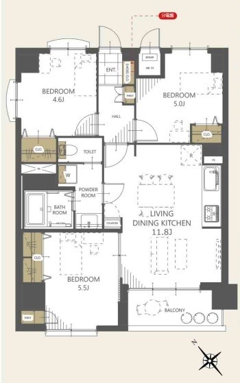 apartment 埼玉県上尾市谷津２丁目２番１号ショーサンプラザ５Ｆ
