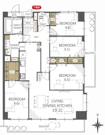 apartment 埼玉県上尾市谷津２丁目２番１号ショーサンプラザ５Ｆ