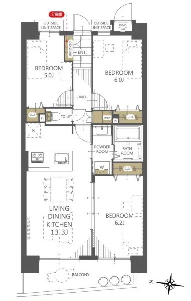 apartment 埼玉県上尾市谷津２丁目２番１号ショーサンプラザ５Ｆ