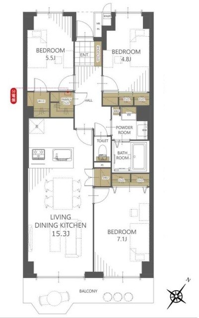 apartment 埼玉県上尾市谷津２丁目２番１号ショーサンプラザ５Ｆ