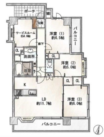 apartment 埼玉県上尾市谷津２丁目２番１号ショーサンプラザ５Ｆ