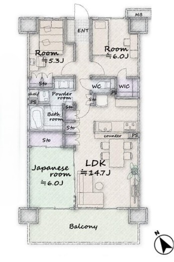apartment 埼玉県上尾市谷津２丁目２番１号ショーサンプラザ５Ｆ