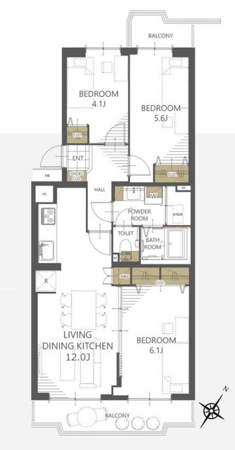 apartment 埼玉県上尾市谷津２丁目２番１号ショーサンプラザ５Ｆ