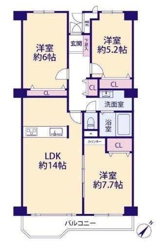 apartment 埼玉県上尾市谷津２丁目２番１号ショーサンプラザ５Ｆ