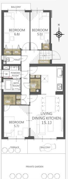 apartment 埼玉県上尾市谷津２丁目２番１号ショーサンプラザ５Ｆ